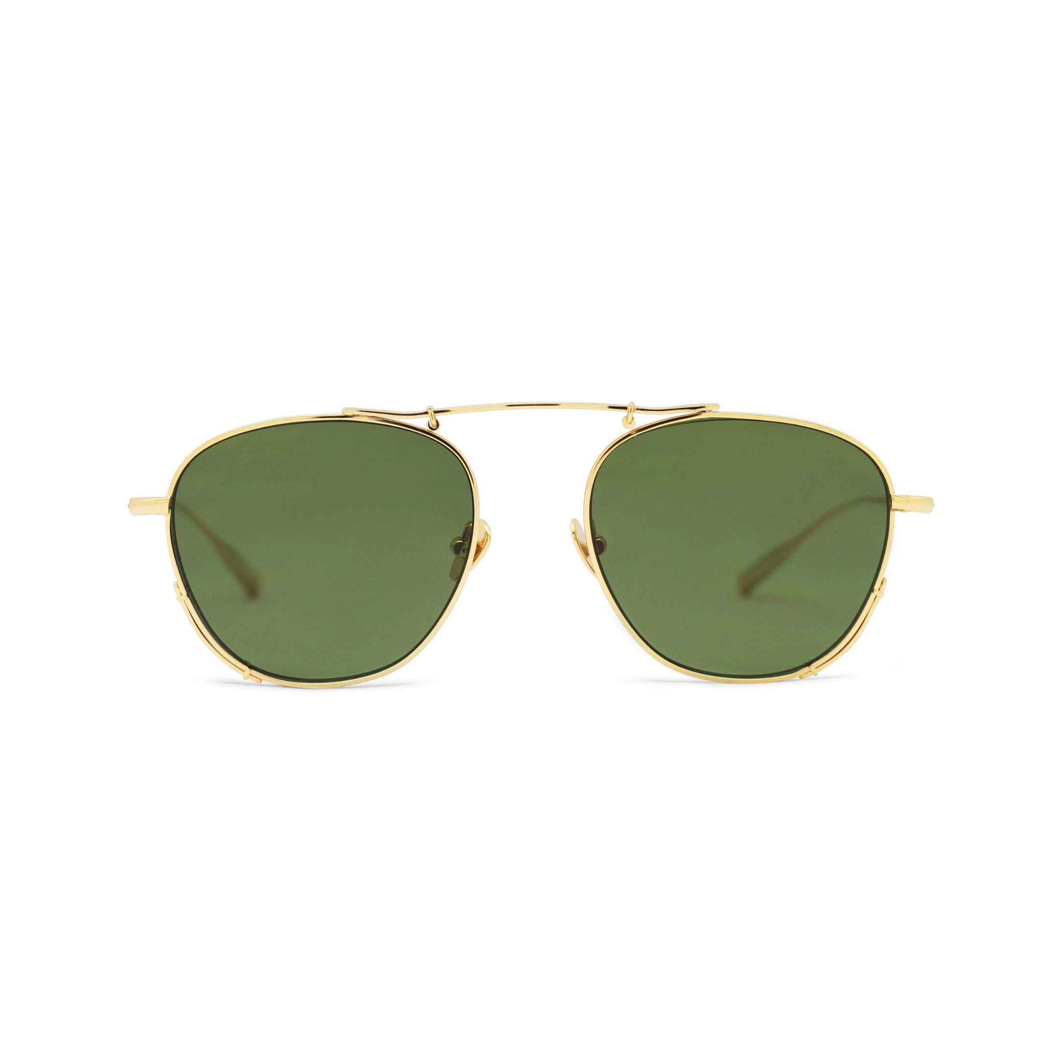 AMAVII VEGA 18K Gold Aerospace Titanium Frame Green Lens Square Aviator 56-20 Luxury 18k Gold Sunglasses | AMAVII Eyewear main image 4